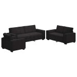 Vidaxl ensemble de canap�s 3 pcs avec coussins noir velours
