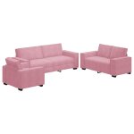 Vidaxl ensemble de canap�s 3 pcs avec coussins rose velours