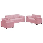 Vidaxl ensemble de canap�s 3 pcs avec coussins rose velours
