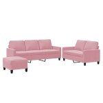 Vidaxl ensemble de canap�s 3 pcs avec coussins rose velours