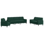 Vidaxl ensemble de canap�s 3 pcs avec coussins et traversins velours