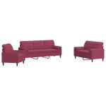 Vidaxl ensemble de canapés 3 pcs avec coussins et traversins velours Vidaxl ensemble de canapés 3 pcs avec coussins et traversins velours