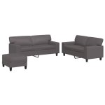 Vidaxl ensemble de canap�s 3 pcs gris similicuir