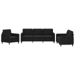 Vidaxl ensemble de canap�s 3 pcs noir velours