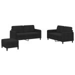 Vidaxl ensemble de canapés 3 pcs noir velours Vidaxl ensemble de canapés 3 pcs noir velours