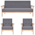 Vidaxl ensemble de canap�s 3 pcs tissu gris fonc�