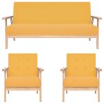 Vidaxl ensemble de canap�s 3 pcs tissu jaune