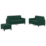 Vidaxl ensemble de canap�s 3 pcs vert fonc� velours