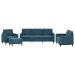 Vidaxl ensemble de canap�s 4 pcs bleu velours
