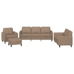 Vidaxl ensemble de canap�s 4 pcs avec coussins cappuccino similicuir