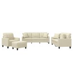 Vidaxl ensemble de canap�s 4 pcs avec coussins cr�me similicuir