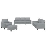 Vidaxl ensemble de canaps 4 pcs avec coussins gris clair tissu