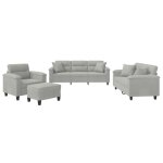 Vidaxl ensemble de canap�s 4 pcs coussins gris clair tissu microfibre