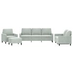 Vidaxl ensemble de canap�s 4 pcs avec coussins gris clair velours