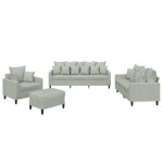 Vidaxl ensemble de canapés 4 pcs avec coussins gris clair velours Vidaxl ensemble de canapés 4 pcs avec coussins gris clair velours