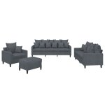 Vidaxl ensemble de canap�s 4 pcs avec coussins gris fonc� velours