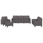 Vidaxl ensemble de canapés 4 pcs avec coussins gris similicuir Vidaxl ensemble de canapés 4 pcs avec coussins gris similicuir