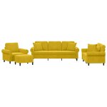 Vidaxl ensemble de canap�s 4 pcs avec coussins jaune velours