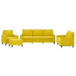 Vidaxl ensemble de canap�s 4 pcs avec coussins jaune velours