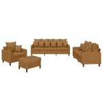 Vidaxl ensemble de canap�s 4 pcs avec coussins marron velours