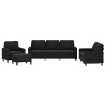 Vidaxl ensemble de canapés 4 pcs avec coussins noir velours Vidaxl ensemble de canapés 4 pcs avec coussins noir velours