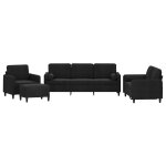 Vidaxl ensemble de canap�s 4 pcs avec coussins noir velours