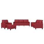 Vidaxl ensemble de canapés 4 pcs et coussins rouge bordeaux similicuir Vidaxl ensemble de canapés 4 pcs et coussins rouge bordeaux similicuir