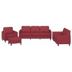 Vidaxl ensemble de canapés 4 pcs et coussins rouge bordeaux similicuir Vidaxl ensemble de canapés 4 pcs et coussins rouge bordeaux similicuir