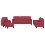 Vidaxl ensemble de canap�s 4 pcs et coussins rouge bordeaux similicuir