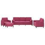 Vidaxl ensemble de canapés 4 pcs avec coussins rouge bordeaux velours Vidaxl ensemble de canapés 4 pcs avec coussins rouge bordeaux velours