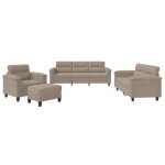 Vidaxl ensemble de canap�s 4 pcs avec coussins taupe tissu microfibre