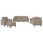 Vidaxl ensemble de canap�s 4 pcs avec coussins taupe tissu microfibre