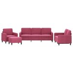 Vidaxl ensemble de canap�s 4 pcs rouge bordeaux velours