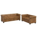 Vidaxl ensemble de canap chesterfield  2 et 3 places marron