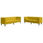 Vidaxl ensemble de canap� chesterfield et traversins 2 pcs velours