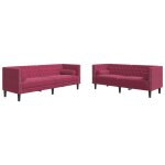 Vidaxl ensemble de canapé chesterfield et traversins 2 pcs velours Vidaxl ensemble de canapé chesterfield et traversins 2 pcs velours