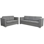 Vidaxl ensemble de canapés deux pièces tissu gris clair Vidaxl ensemble de canapés deux pièces tissu gris clair