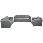 Vidaxl ensemble de canaps trois pices tissu gris clair