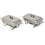 Vidaxl ensemble de chauffe - plats 2 pcs acier inoxydable