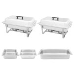 Vidaxl ensemble de chauffe - plats 2 pcs acier inoxydable