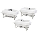 Vidaxl ensemble de chauffe - plats 3 pcs acier inoxydable