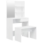 Vidaxl ensemble de coiffeuse blanc brillant 74, 5x40x141 cm