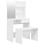 Vidaxl ensemble de coiffeuse blanc brillant 74, 5x40x141 cm