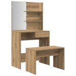Vidaxl ensemble de coiffeuse ch�ne artisanal bois ing�nierie