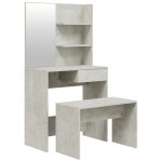 Vidaxl ensemble de coiffeuse gris béton 74, 5x40x141 cm Vidaxl ensemble de coiffeuse gris béton 74, 5x40x141 cm