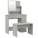 Vidaxl ensemble de coiffeuse gris béton 86, 5x35x136 cm Vidaxl ensemble de coiffeuse gris béton 86, 5x35x136 cm