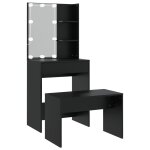 Vidaxl ensemble de coiffeuse avec led noir bois d'ingénierie Vidaxl ensemble de coiffeuse avec led noir bois d'ingénierie