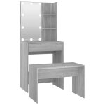 Vidaxl ensemble de coiffeuse avec led sonoma gris bois d'ing�nierie