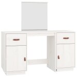 Vidaxl ensemble de coiffeuse avec miroir blanc bois de pin solide Vidaxl ensemble de coiffeuse avec miroir blanc bois de pin solide