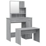 Vidaxl ensemble de coiffeuse sonoma gris 86, 5x35x136 cm